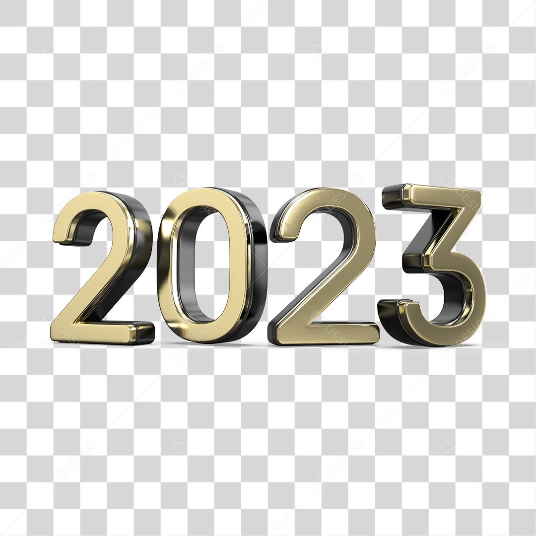 Número 3D 2023 Ano Novo PNG Transparente Sem Fundo