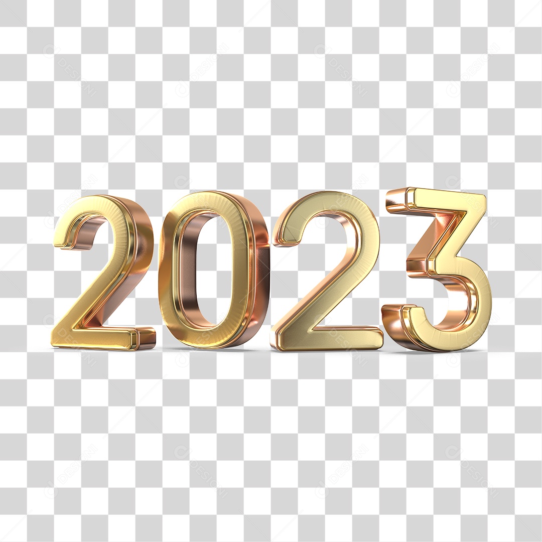 Número 3D 2023 Ano Novo PNG Transparente Sem Fundo