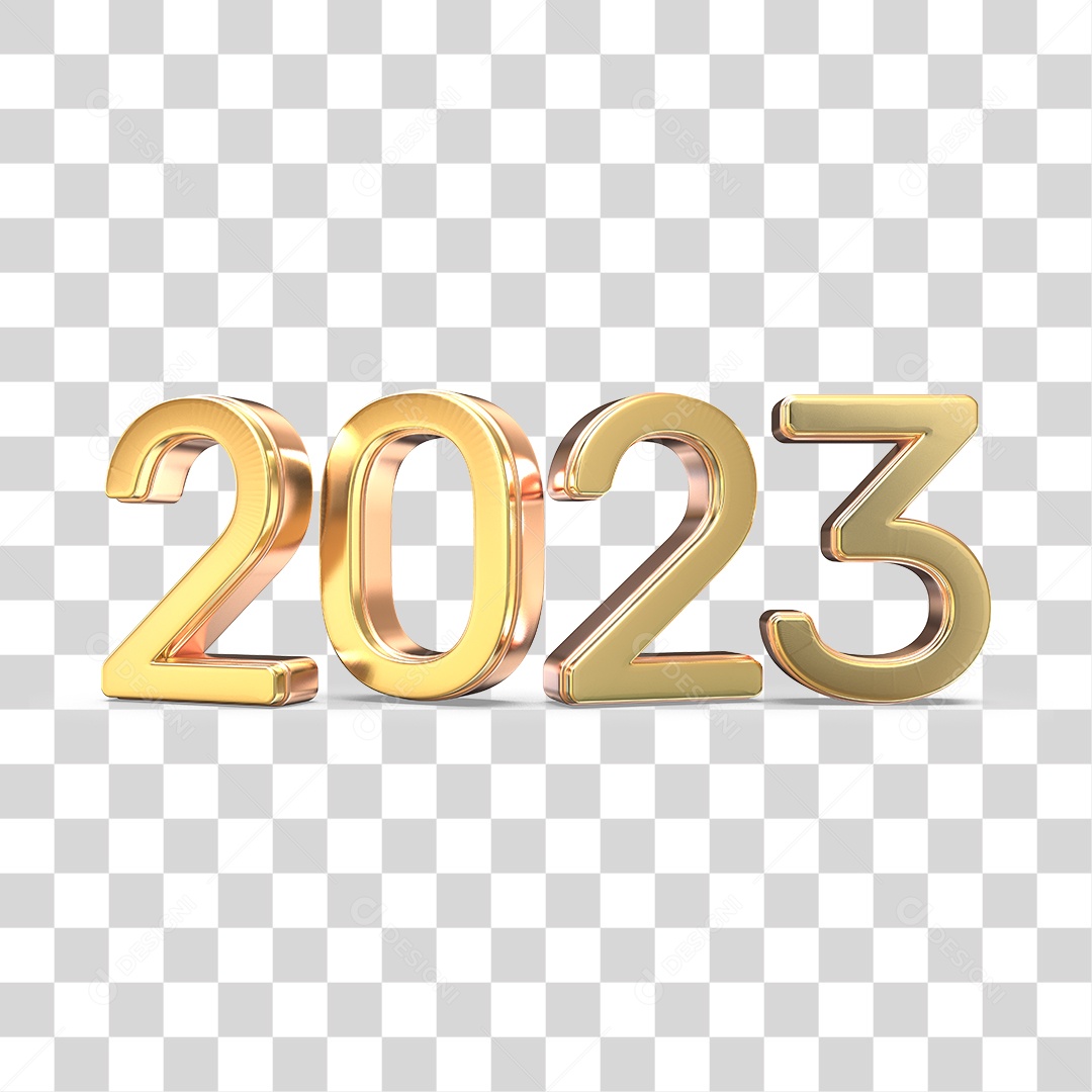 Número 3D 2023 Ano Novo PNG Transparente Sem Fundo