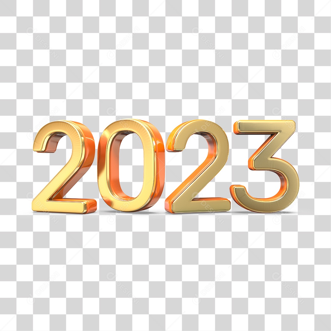 Número 3D 2023 Ano Novo PNG Transparente Sem Fundo