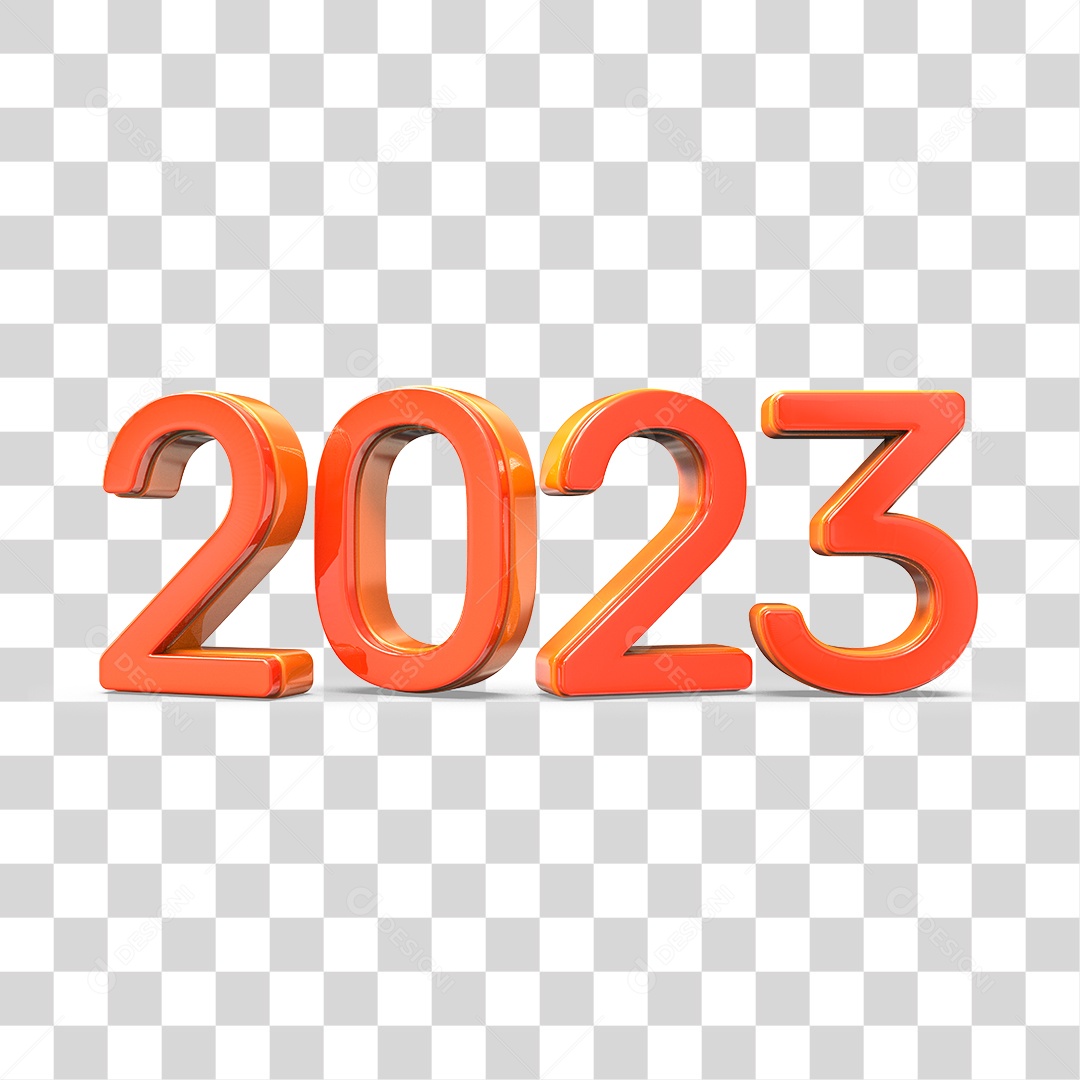 Número 3D 2023 Ano Novo PNG Transparente Sem Fundo