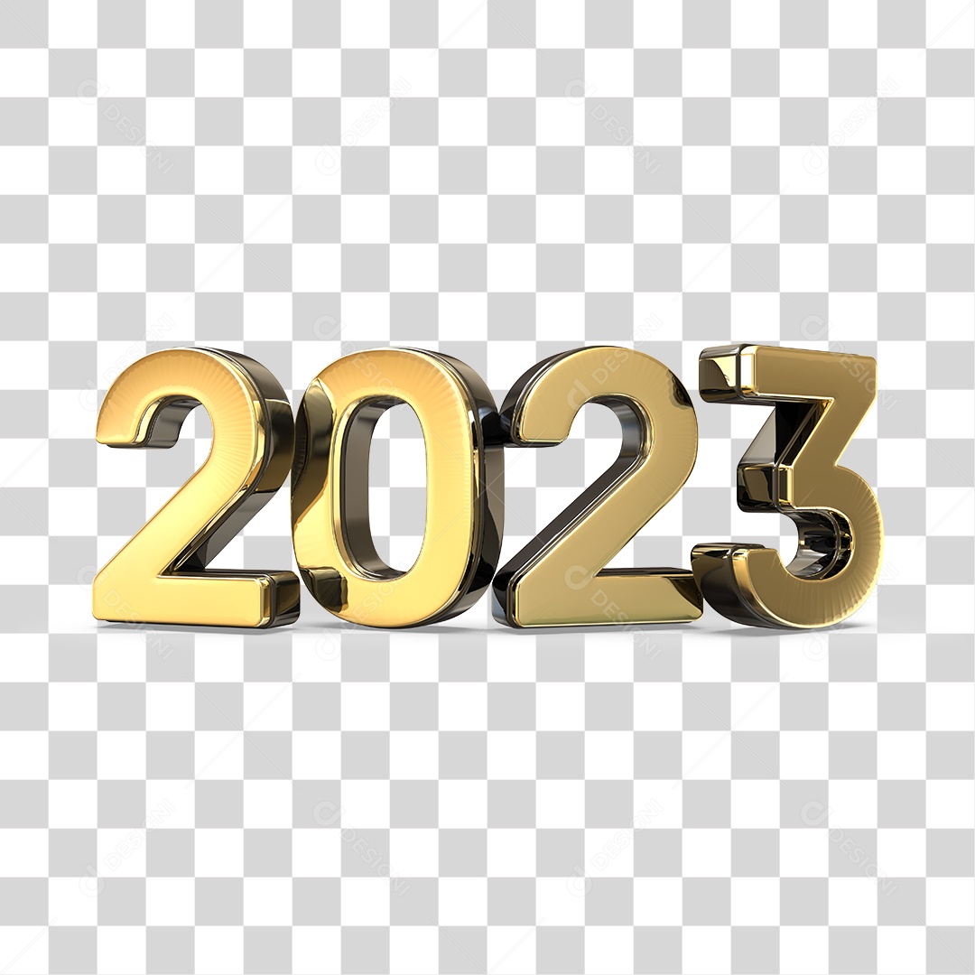 Número 3D 2023 Ano Novo PNG Transparente Sem Fundo