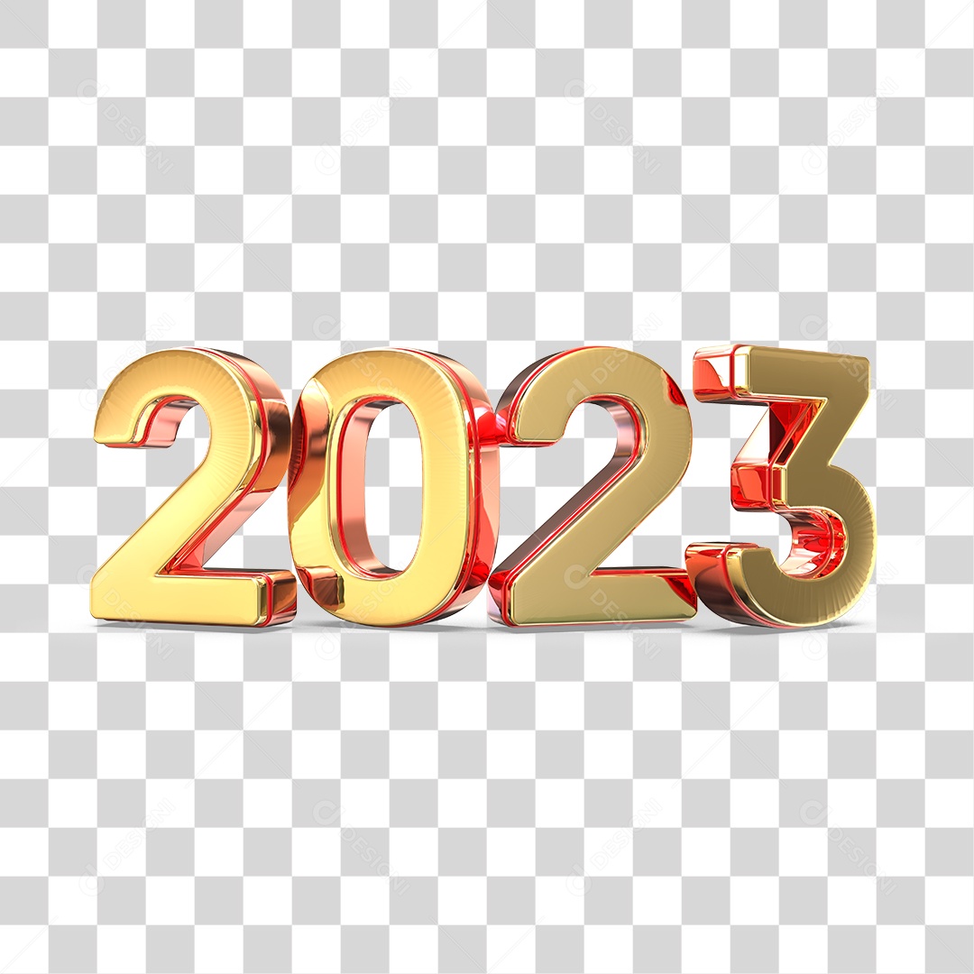 Número 3D 2023 Ano Novo PNG Transparente Sem Fundo