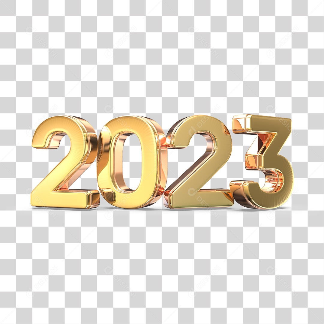 Número 3D 2023 Ano Novo PNG Transparente Sem Fundo