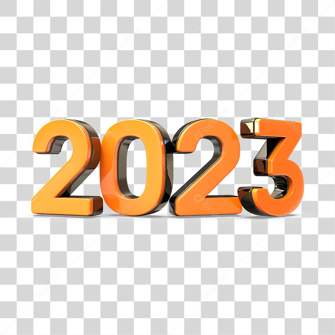 Número 3D 2023 Ano Novo PNG Transparente Sem Fundo