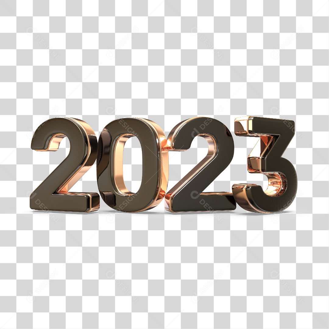 Número 3D 2023 Ano Novo PNG Transparente Sem Fundo
