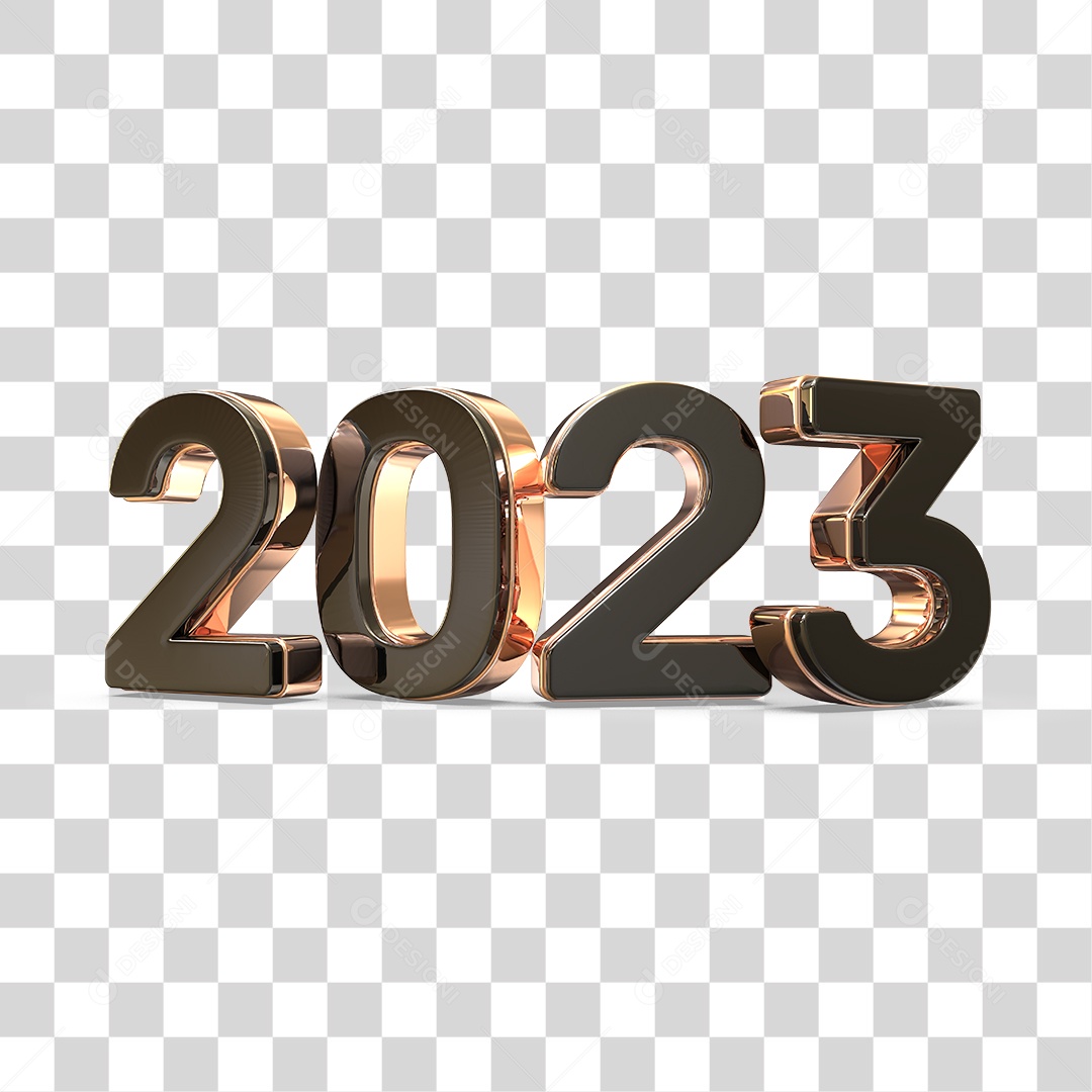 Número 3D 2023 Ano Novo PNG Transparente Sem Fundo