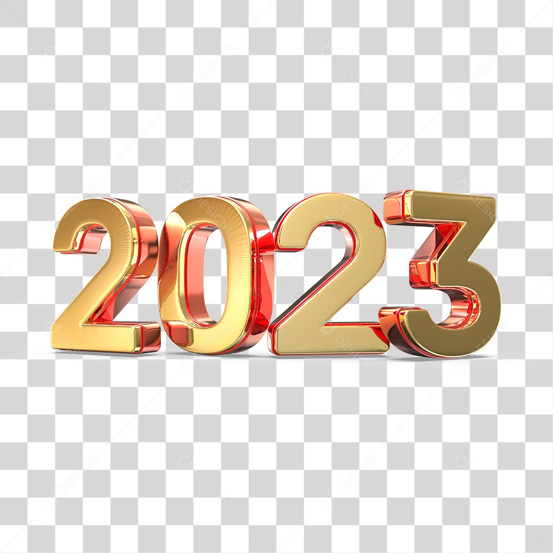 Número 3D 2023 Ano Novo PNG Transparente Sem Fundo