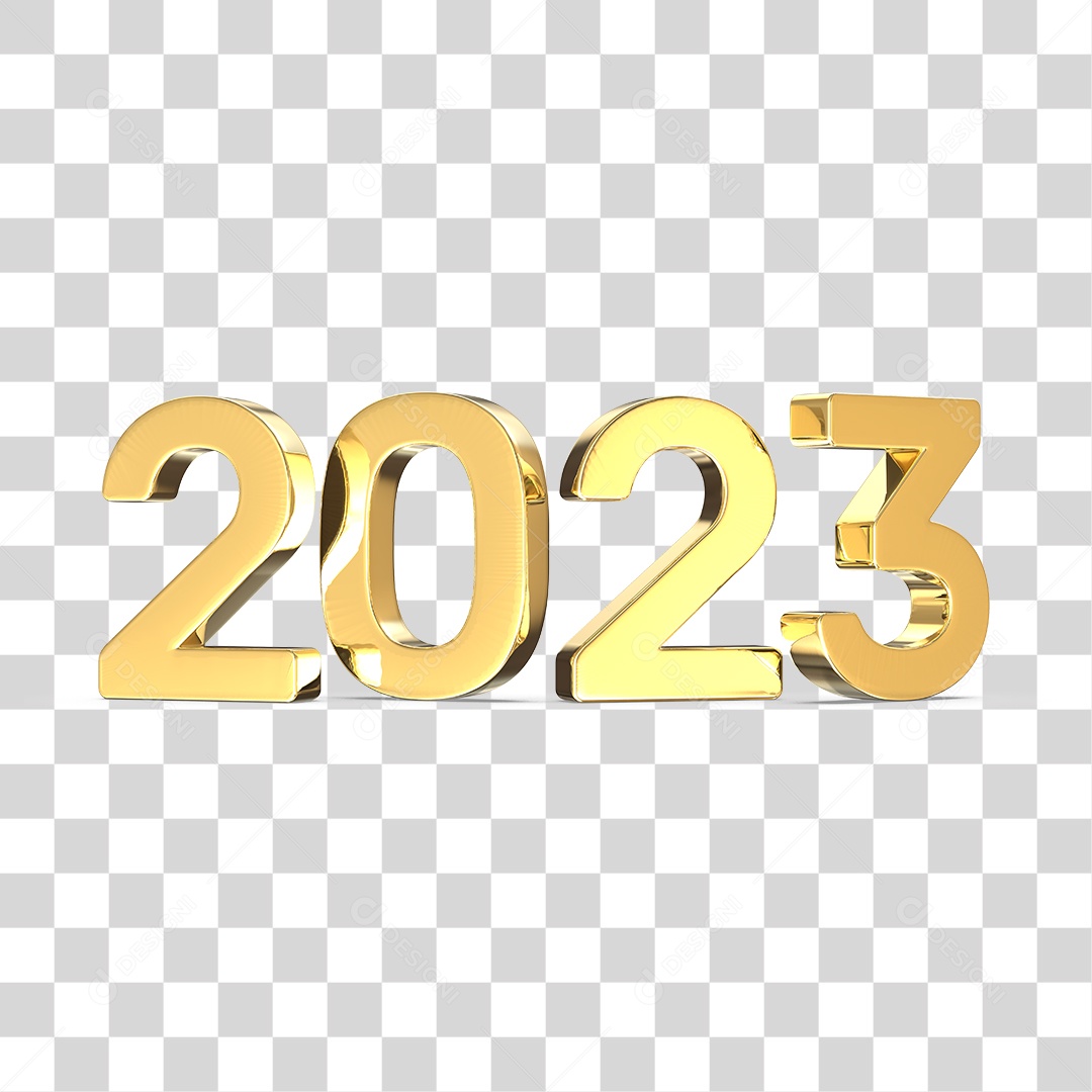 Número 3D 2023 Ano Novo PNG Transparente Sem Fundo