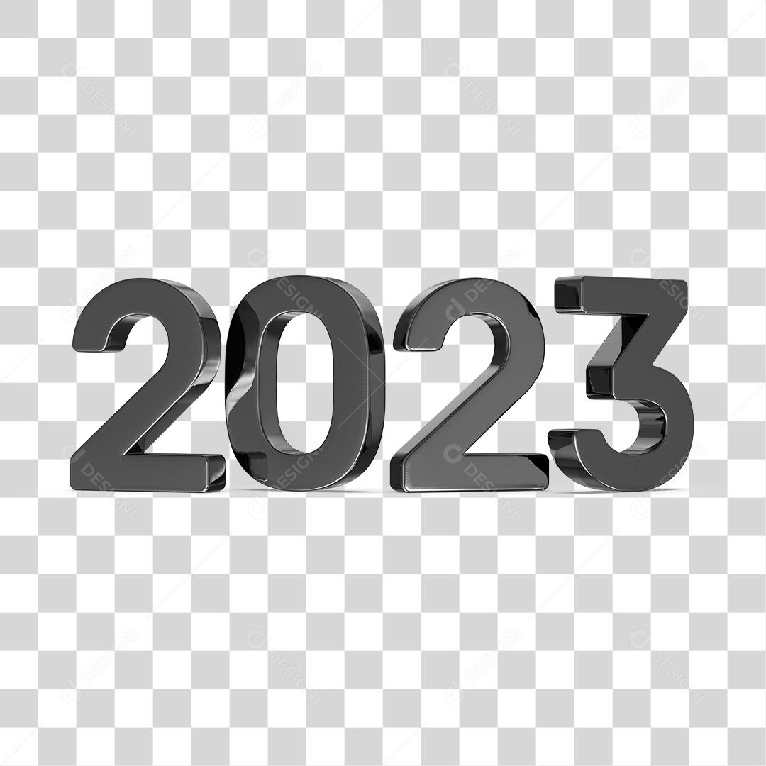 Número 3D 2023 Ano Novo PNG Transparente Sem Fundo