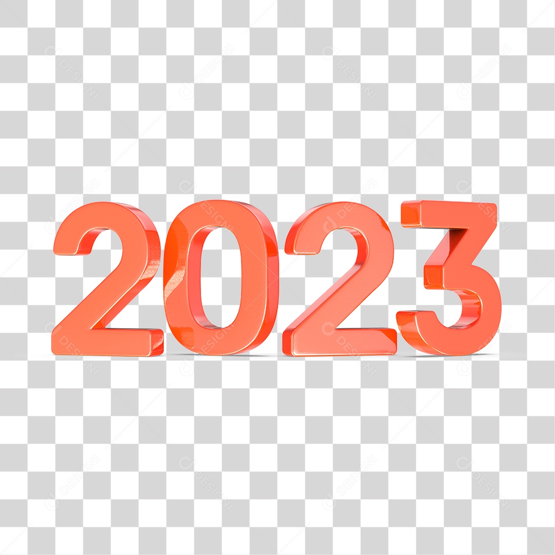 Número 3D 2023 Ano Novo PNG Transparente Sem Fundo