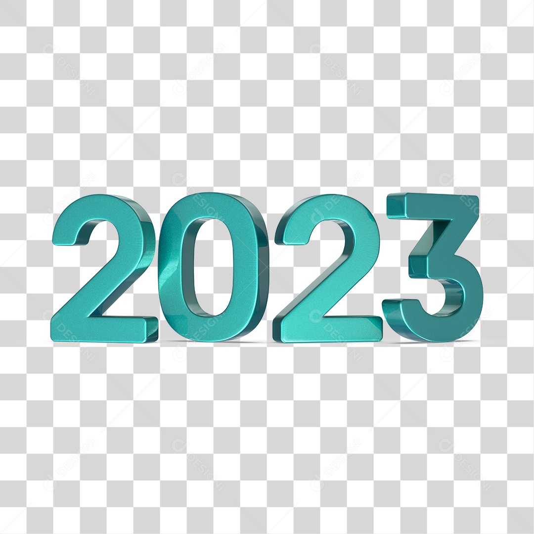 Número 3D 2023 Ano Novo PNG Transparente Sem Fundo