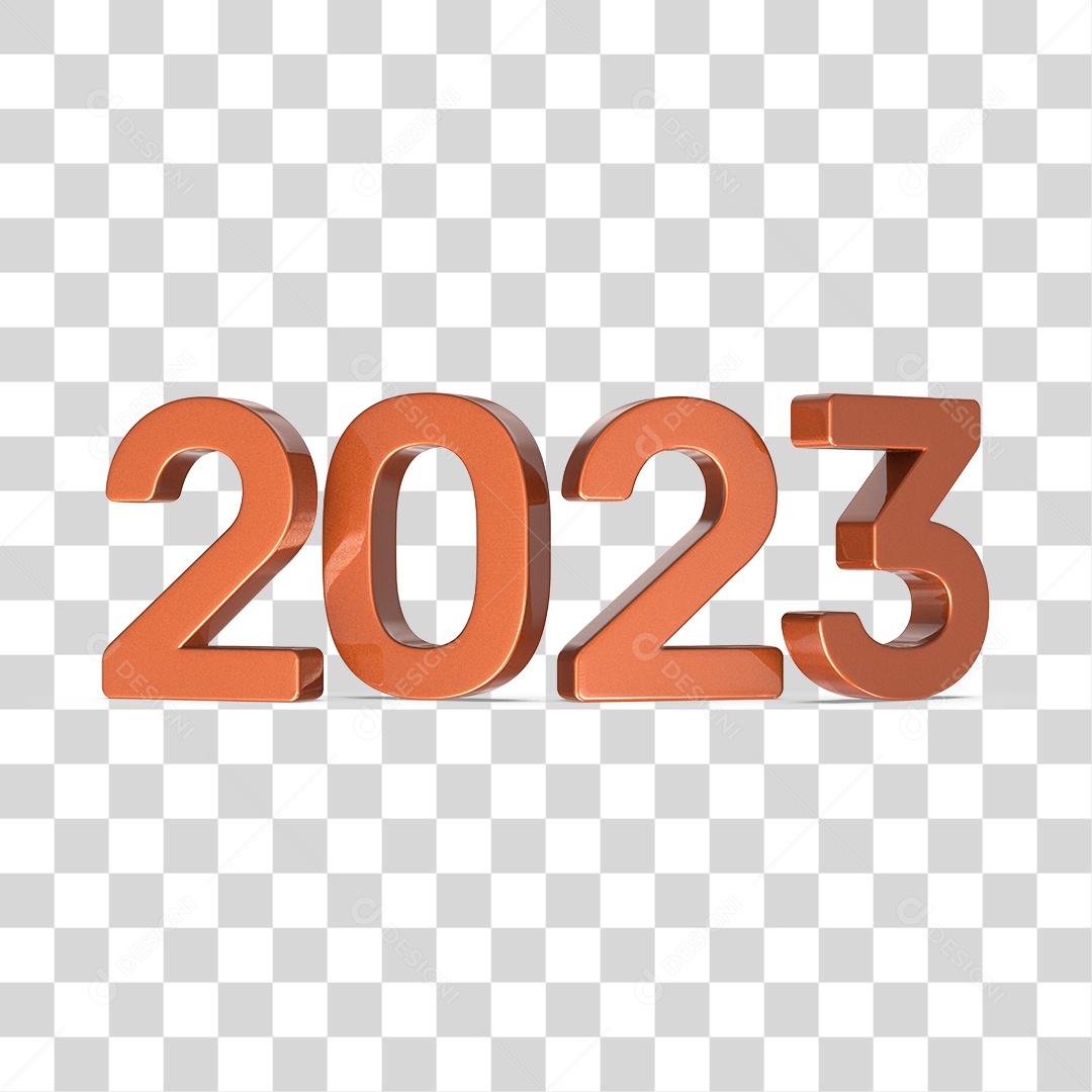 Número 3D 2023 Ano Novo PNG Transparente Sem Fundo