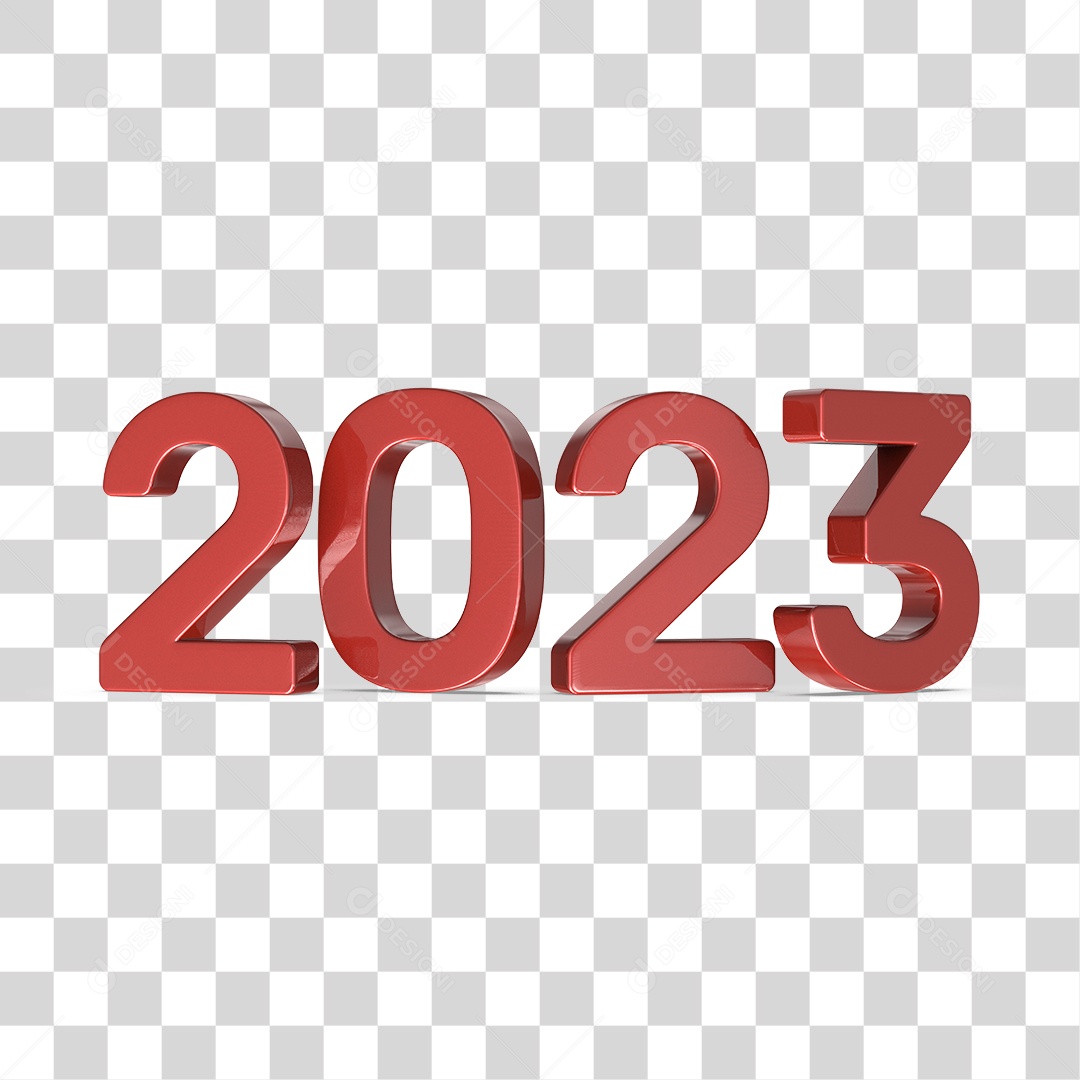 Número 3D 2023 Ano Novo PNG Transparente Sem Fundo