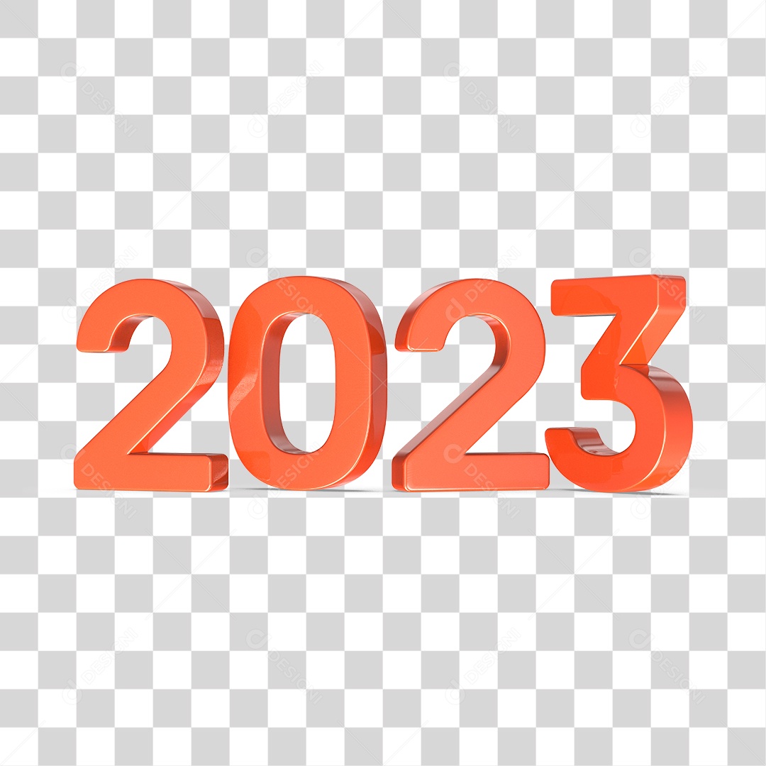 Número 3D 2023 Ano Novo PNG Transparente Sem Fundo