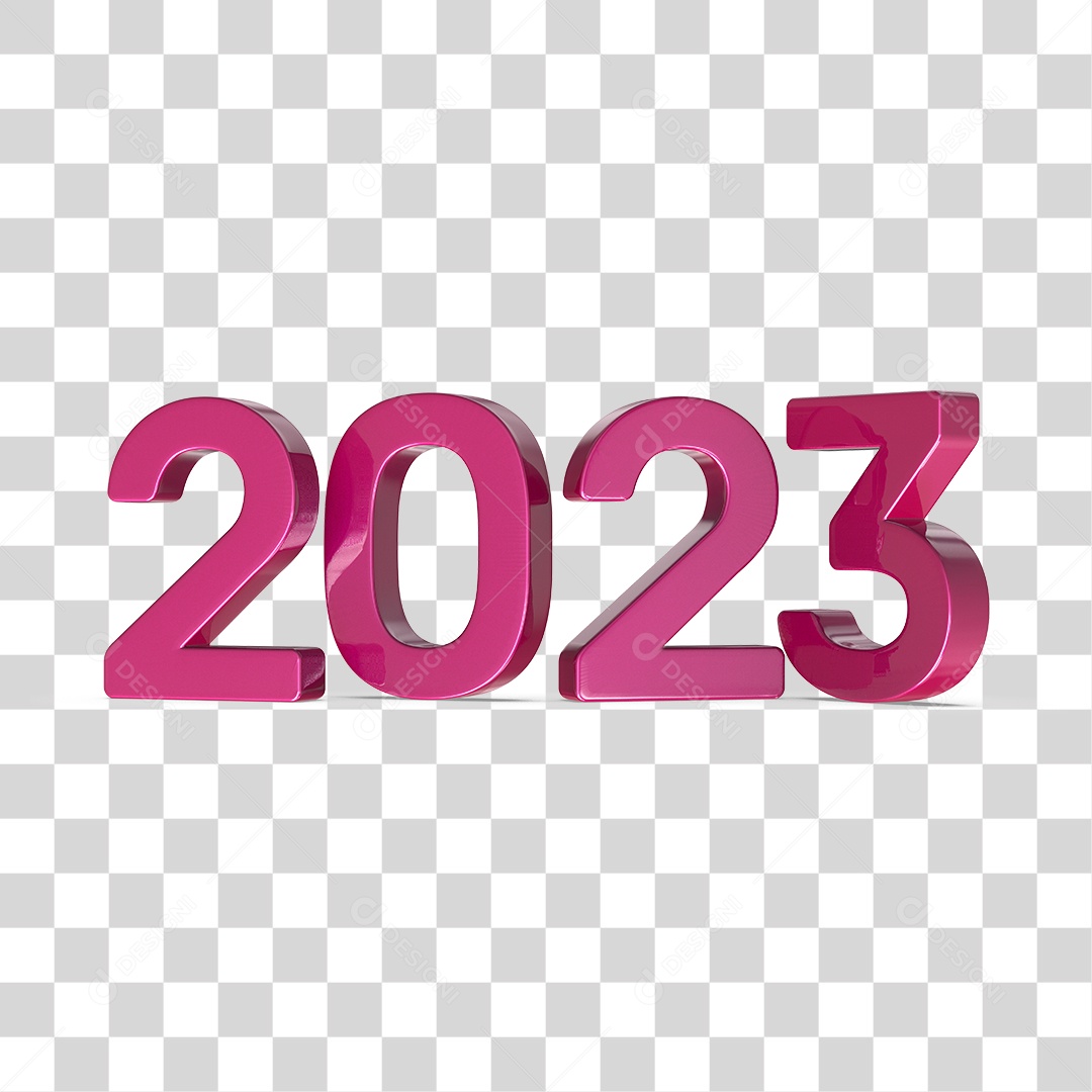 Número 3D 2023 Ano Novo PNG Transparente Sem Fundo