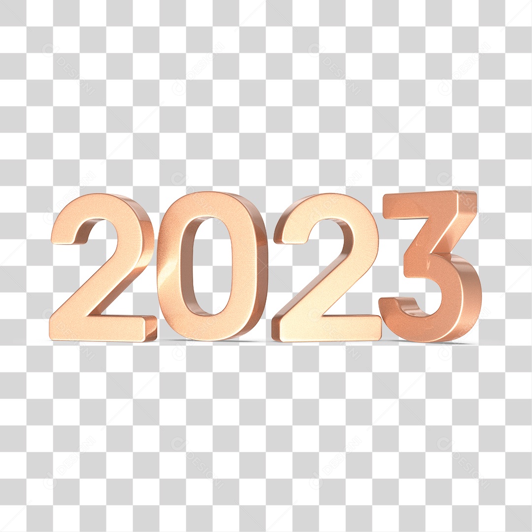 Número 3D 2023 Ano Novo PNG Transparente Sem Fundo
