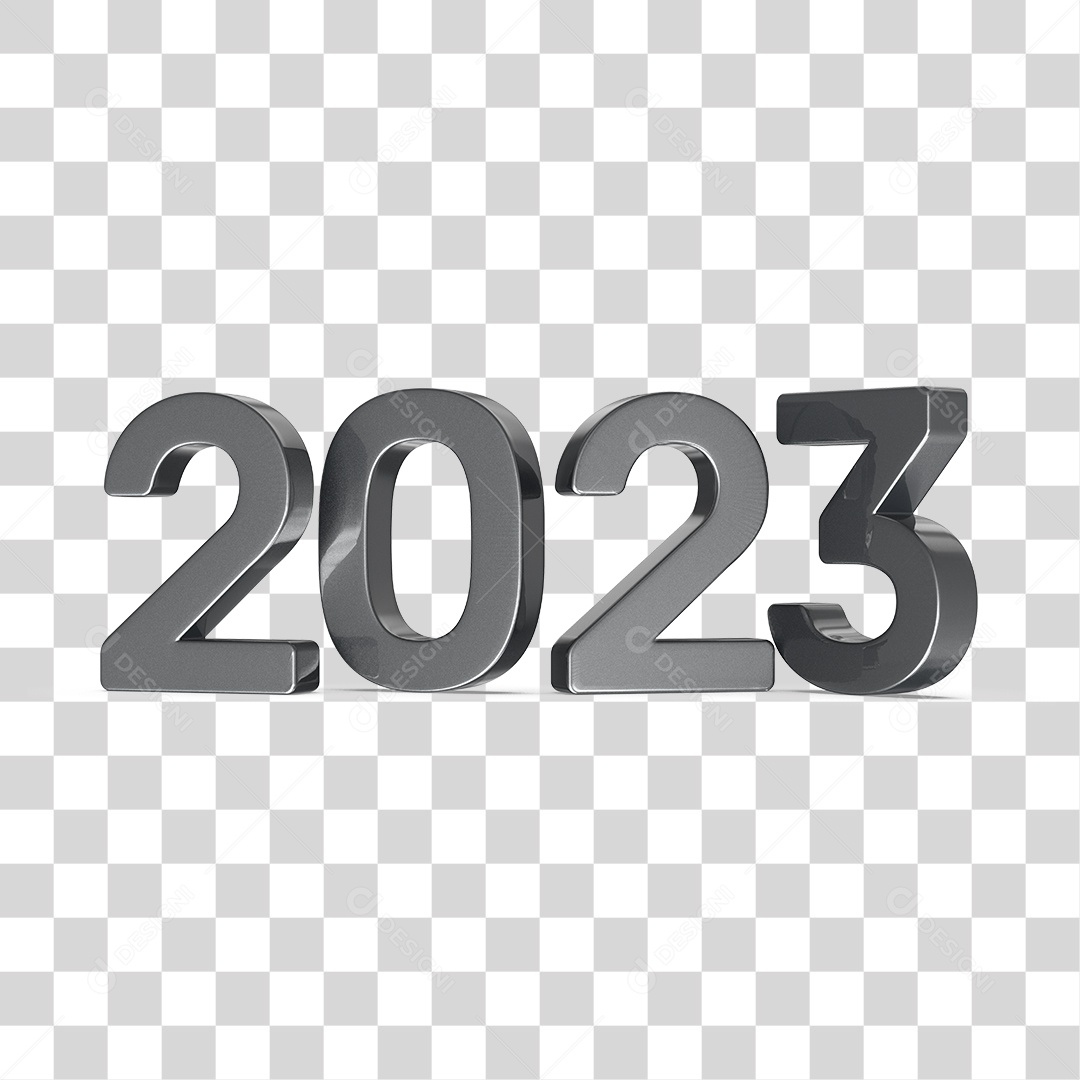 Número 3D 2023 Ano Novo PNG Transparente Sem Fundo
