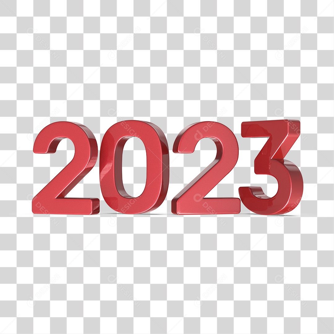 Número 3D 2023 Ano Novo PNG Transparente Sem Fundo