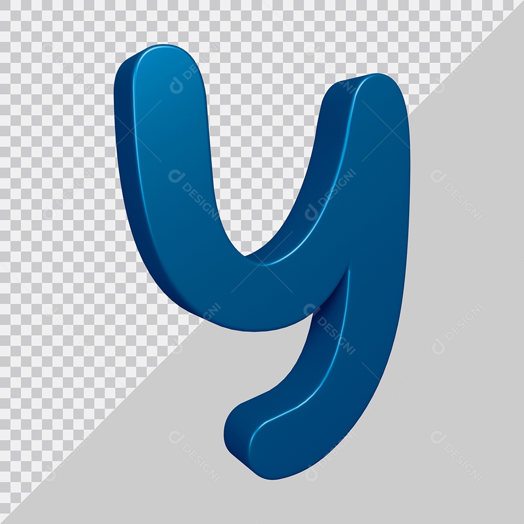 Elemento 3D Para Composição Letra Y Azul PSD