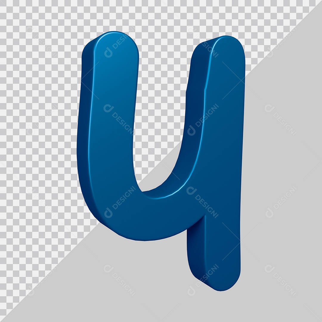 Elemento 3D Para Composição Número 4 Azul PSD
