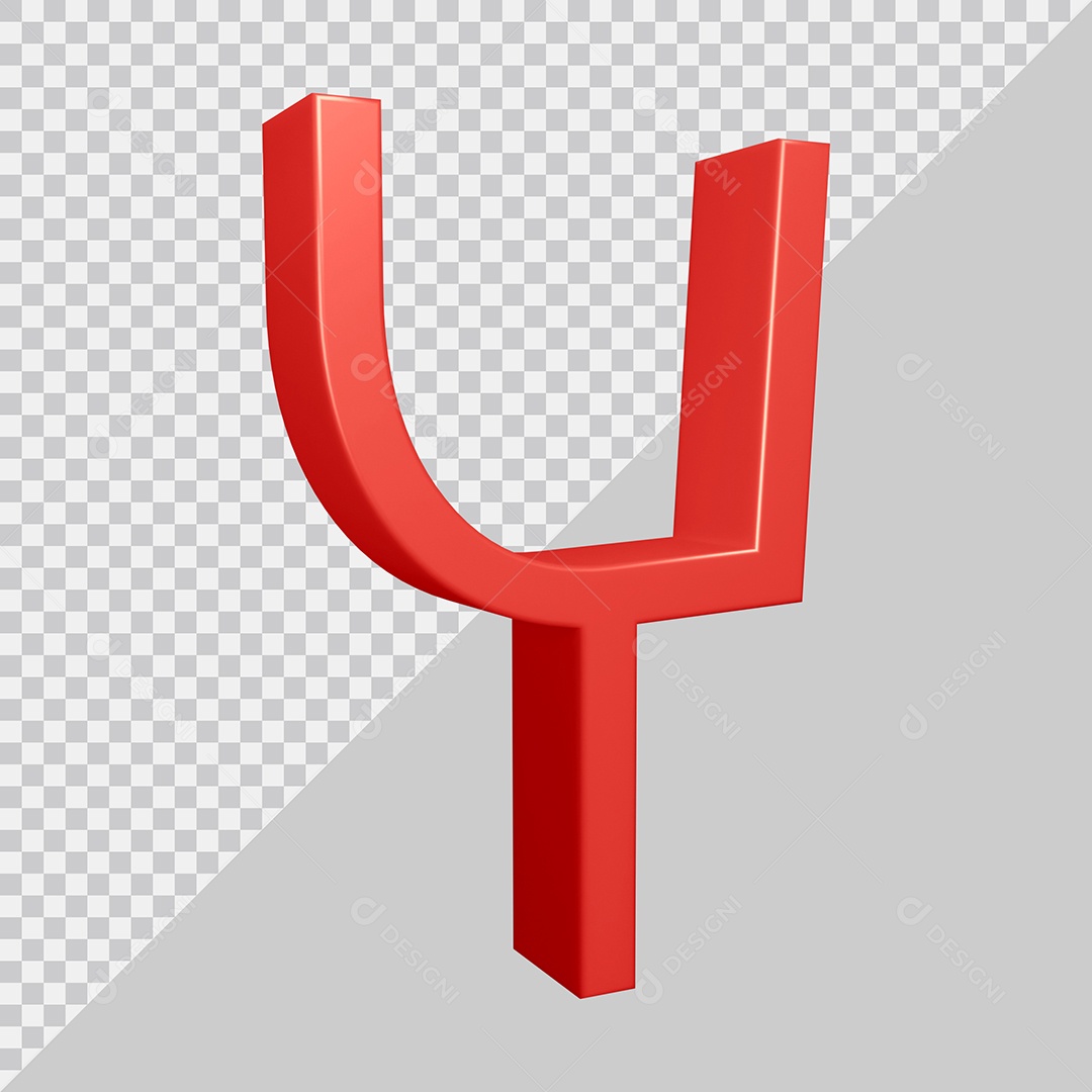 Elemento 3D Para Composição Letra Y Vermelha PSD
