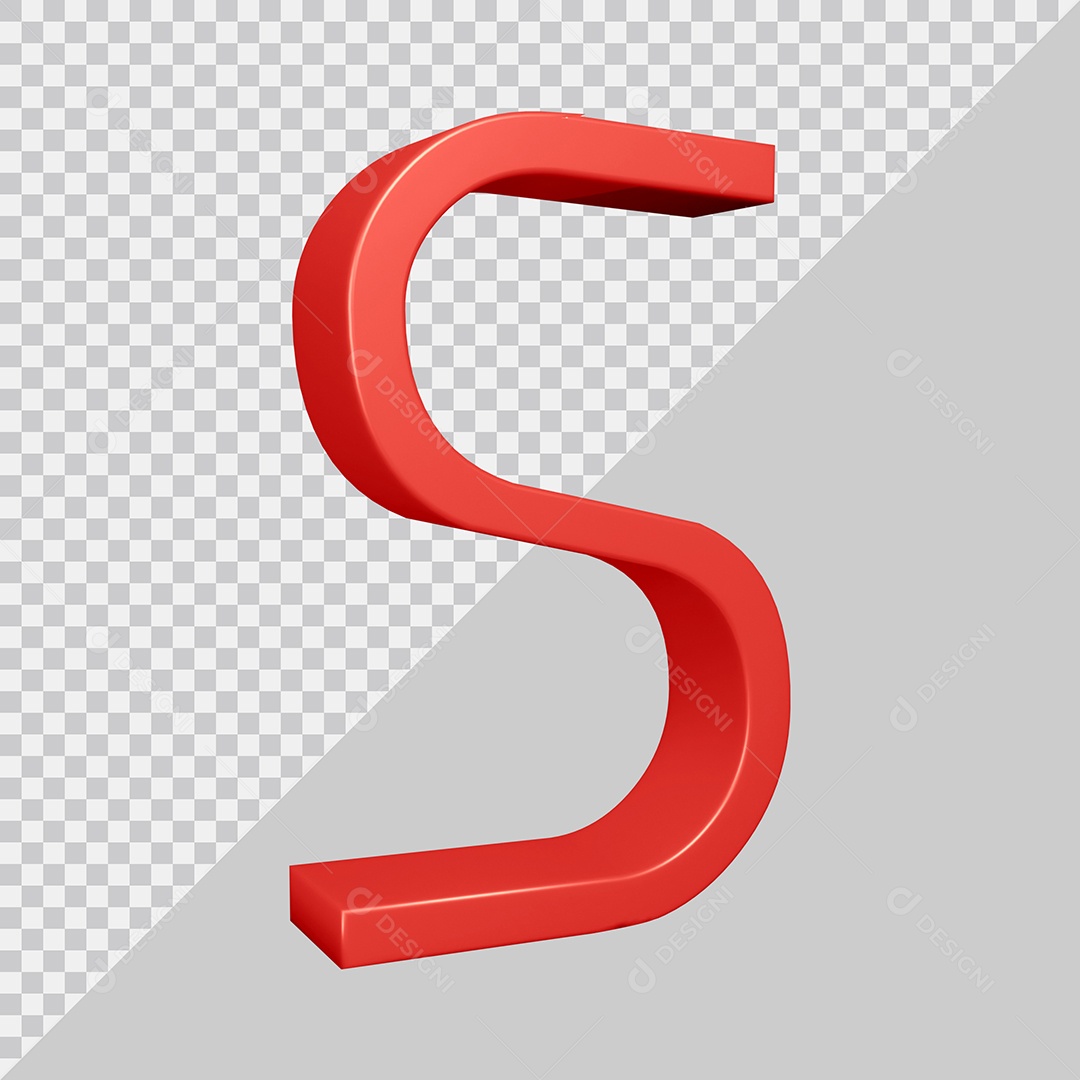 Elemento 3D Para Composição Letra S Vermelha PSD