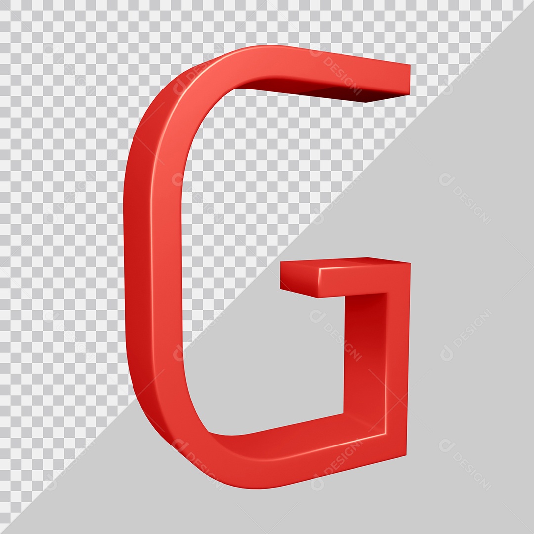 Elemento 3D Para Composição Letra G Vermelha PSD