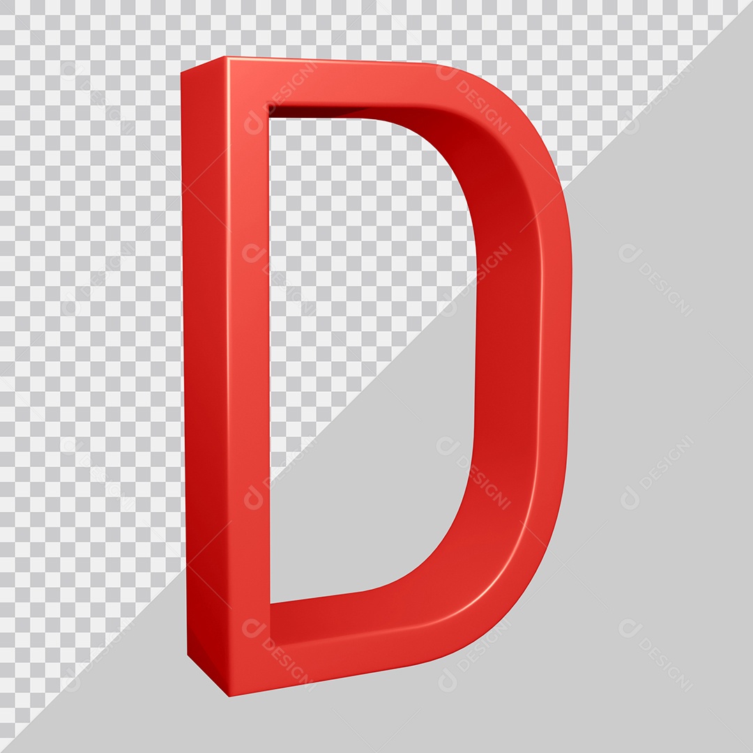 Elemento 3D Para Composição Letra D Vermelha PSD