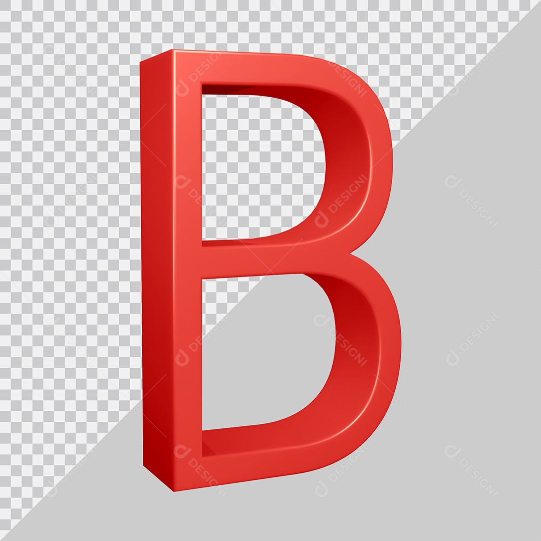 3D Element For Compositing Red Letter B