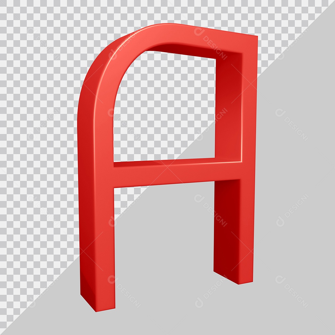 Elemento 3D Para Composição Letra A Vermelha PSD
