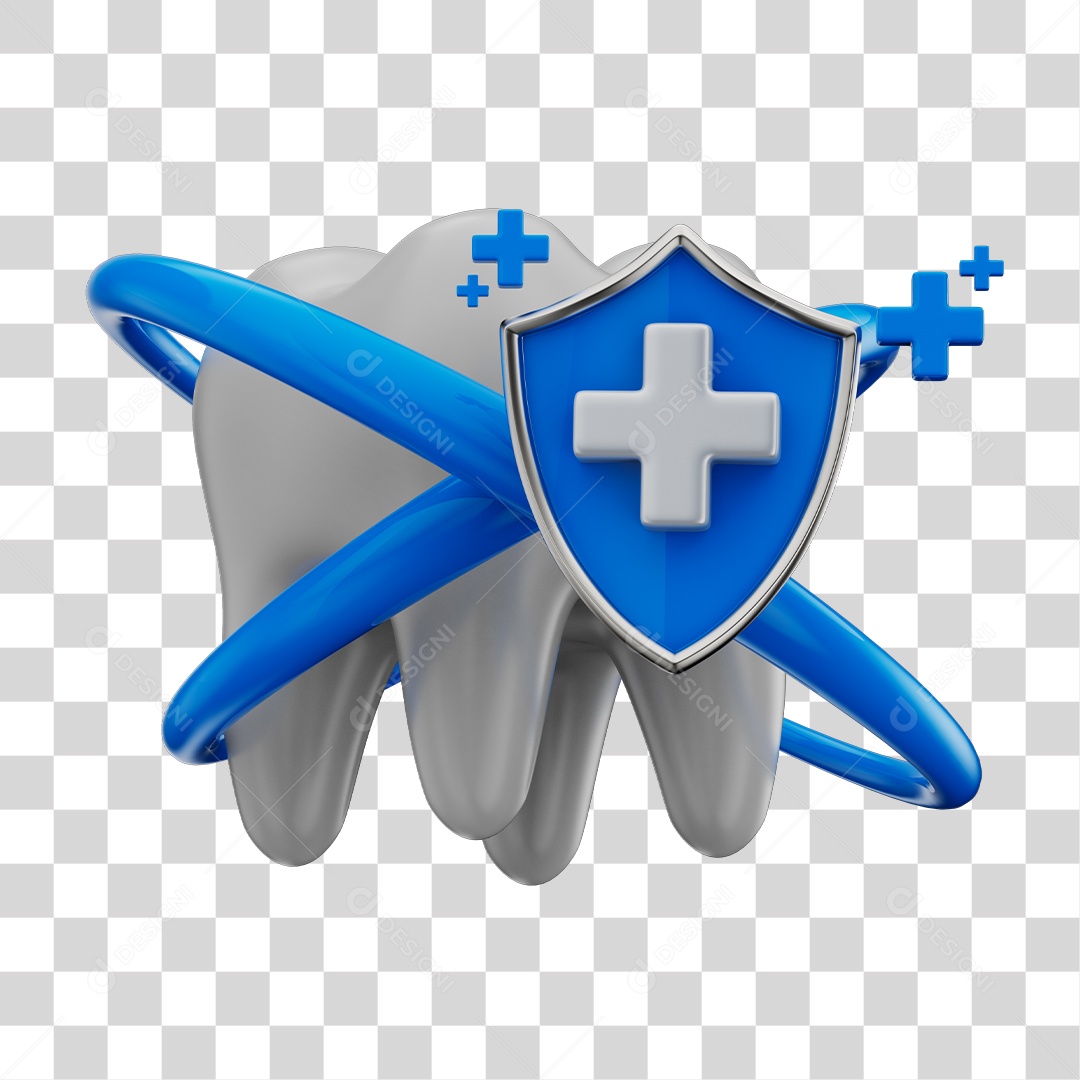 Dente Branco Conceito Dia do Dentista Elemento 3D PNG