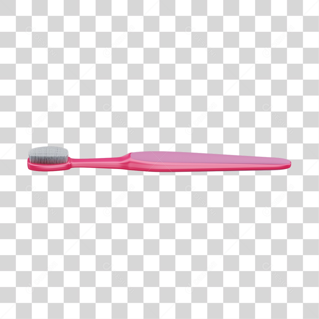 Escova de Dentes Rosa Objeto 3D PNG
