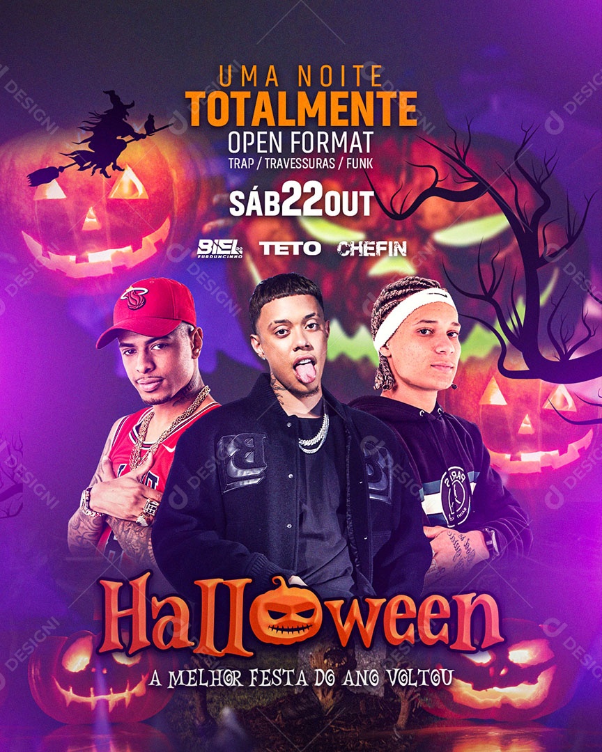Flyer Halloween A Melhor Festa do Ano Social Media PSD Editável