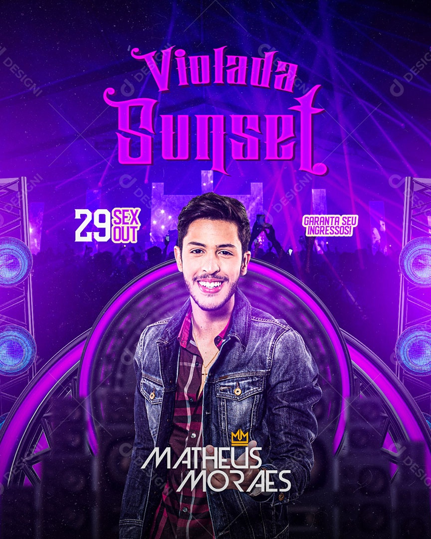Flyer Show Violada Sunset Matheus Moraes Social Media PSD Editável