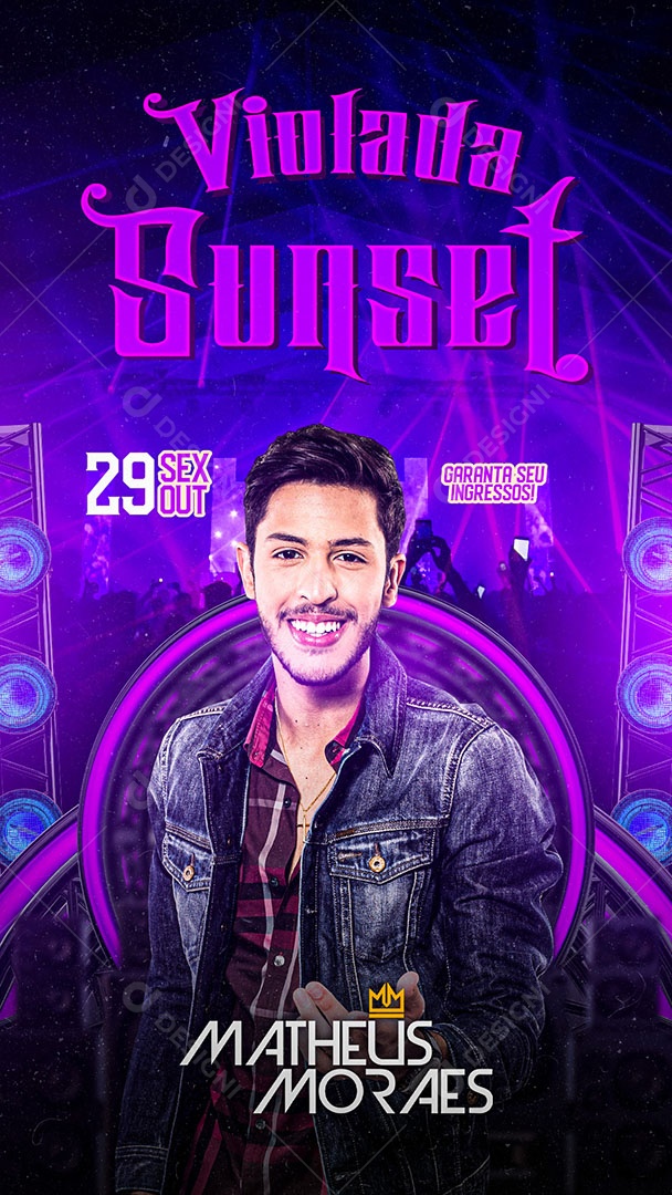 Flyer Show Violada Sunset Matheus Moraes Social Media PSD Editável