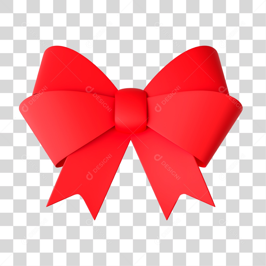 Ícone de Laço Fita Vermelha 3D PNG