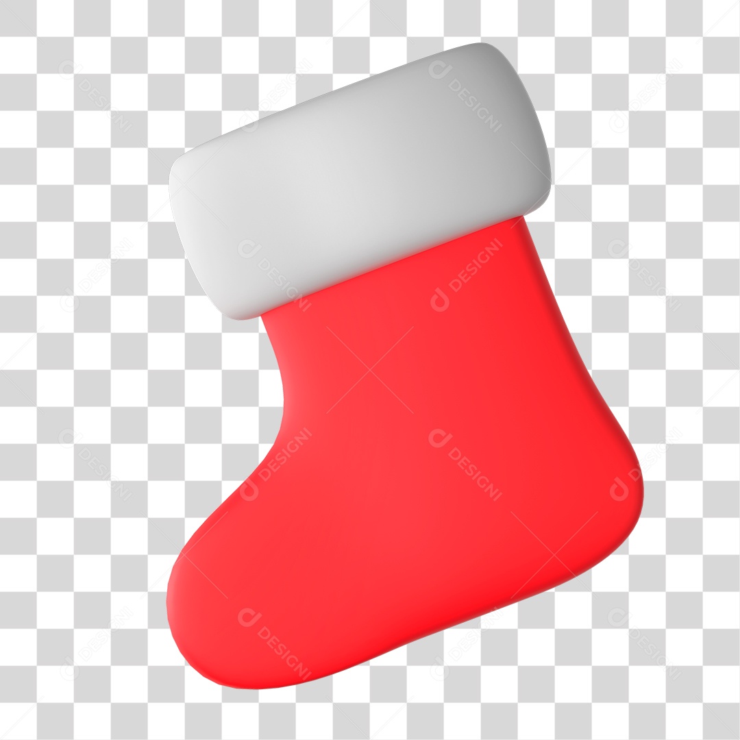 Ícone de Meia Natal 3D PNG sem Fundo