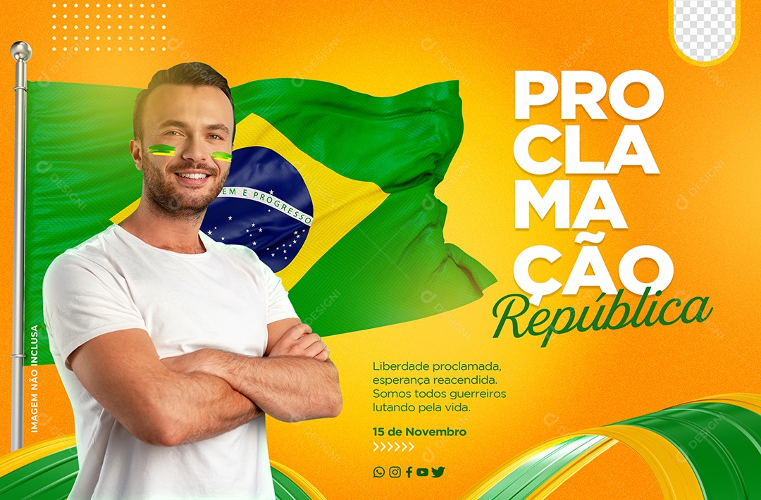Proclamação Da Republica Brasil 15 De Novembro Social Media PSD Editável