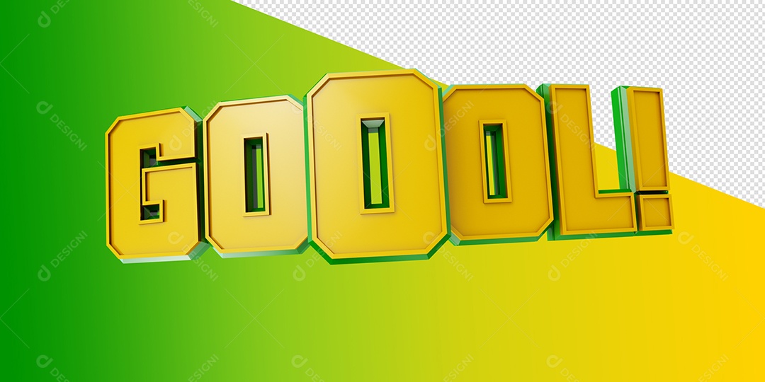 Texto 3D Para Composição Goool! Amarelo