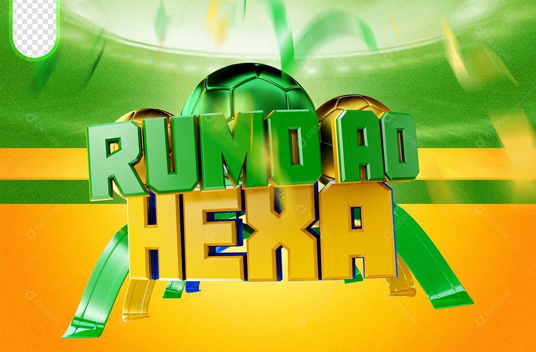 Selo 3D Para Composição Rumo Ao Hexa PSD