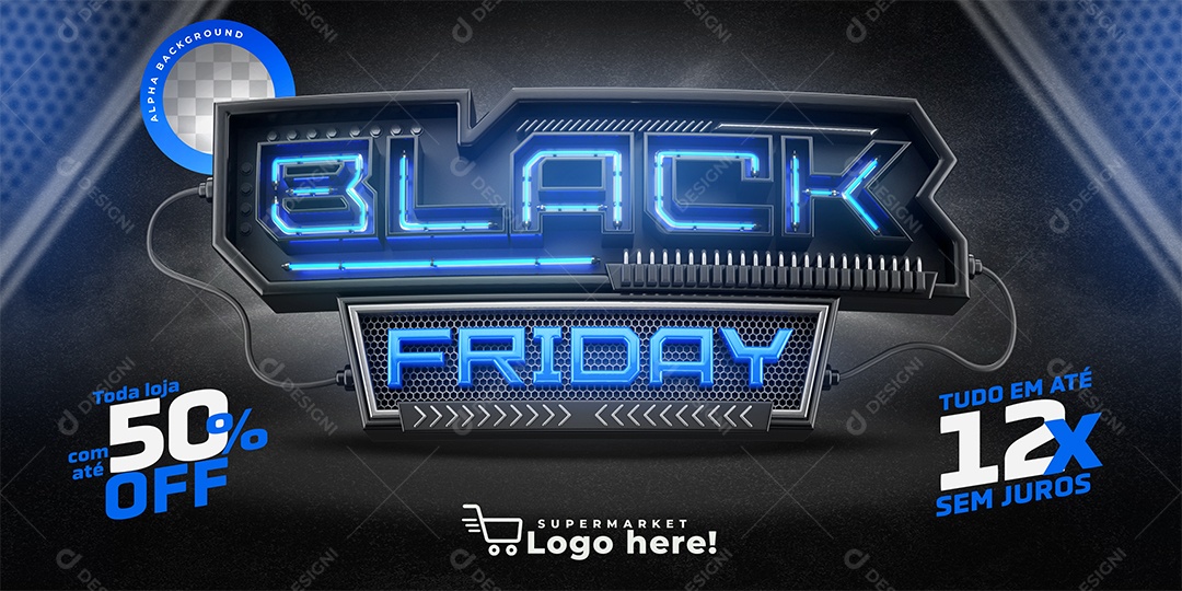 Selo 3D Para Composição Black Friday Promoções PSD