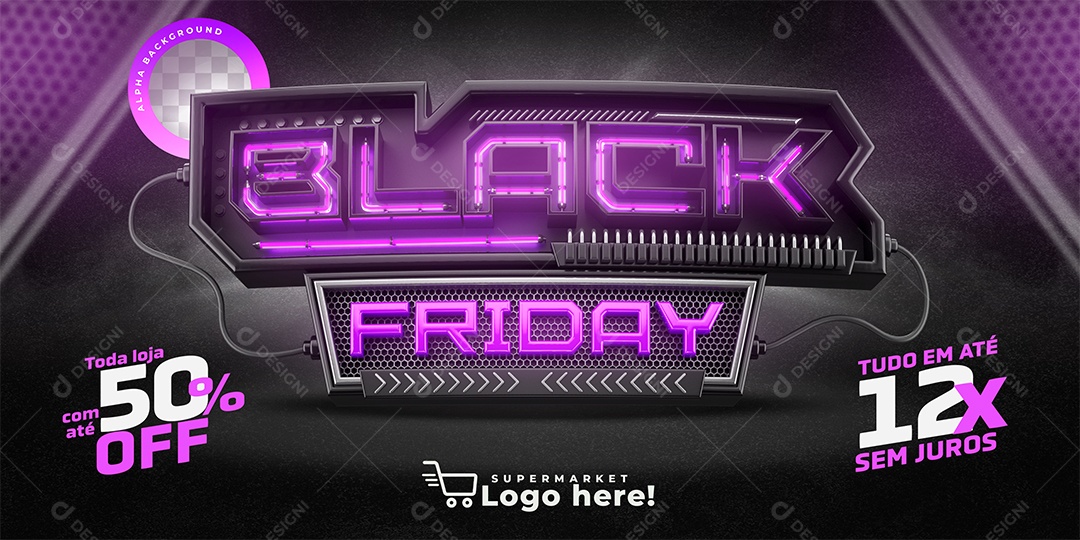 3D Stamp For Composition Black Friday Promotions PSD