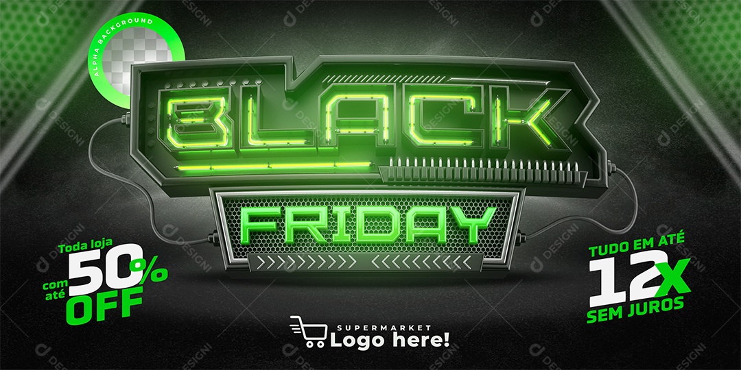 Selo 3D Para Composição Black Friday Promoções PSD