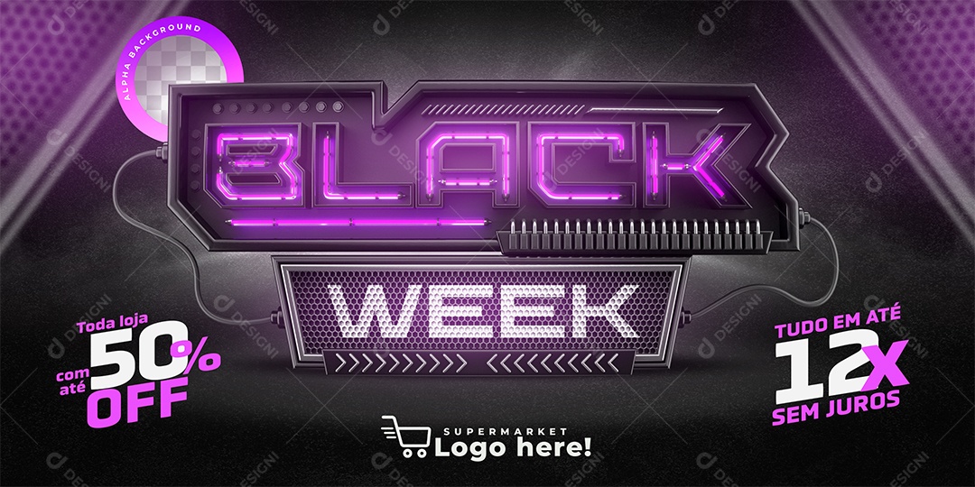 Selo 3D Para Composição Black Friday Promoções PSD