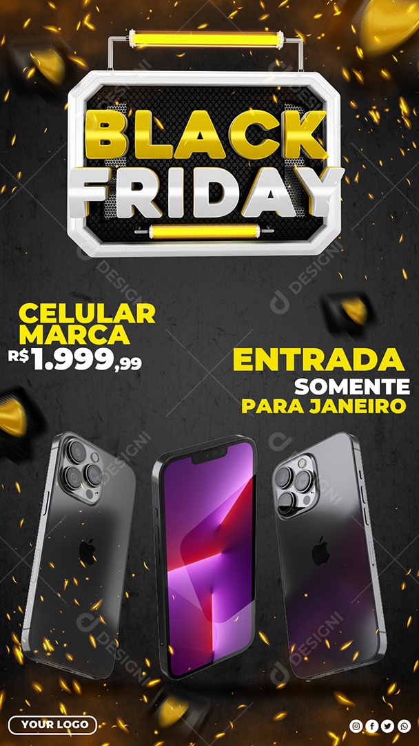 Black Friday Promoções Em Smartfones Social Media PSD Editável