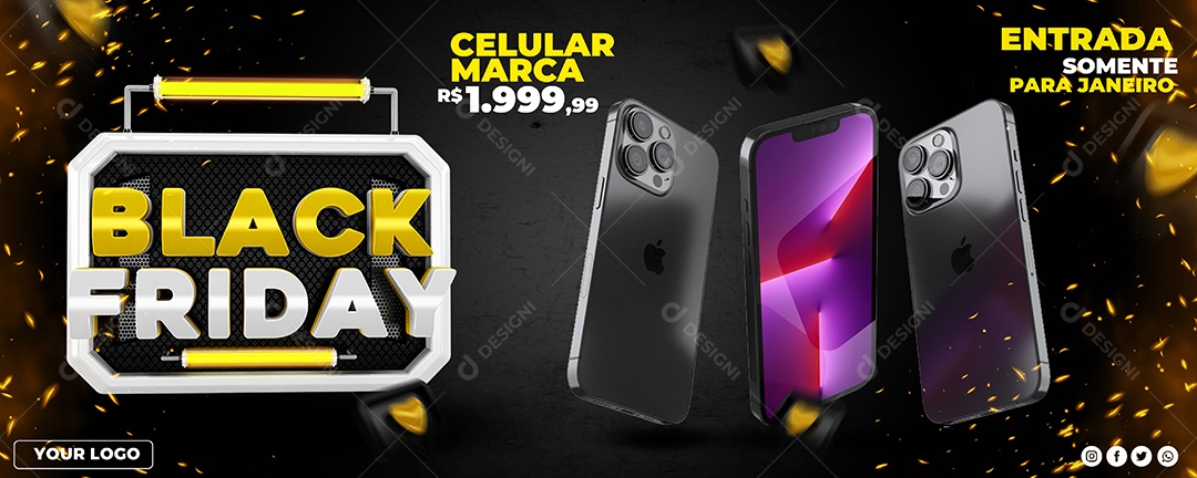Black Friday Promoções Em Smartfones Social Media PSD Editável