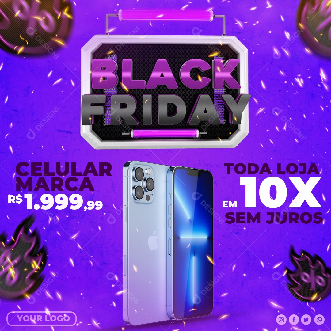 Black Friday Promoções Em Smartfones Social Media PSD Editável