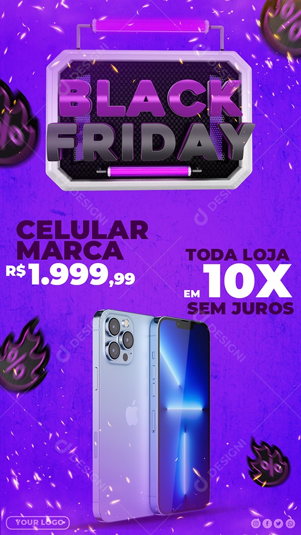 Black Friday Promoções Em Smartfones Social Media PSD Editável