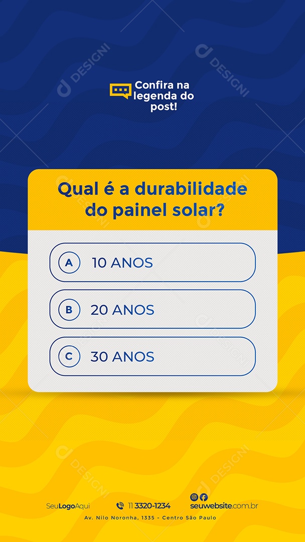 Story Qual é a Durabilidade do Painel Solar Energia Solar Social Media PSD Editável